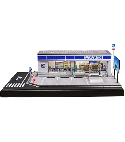 Amazon.co.jp: MoreArt 1/64【日本の商業ビル】 ジオラマ 駐車場 付き
